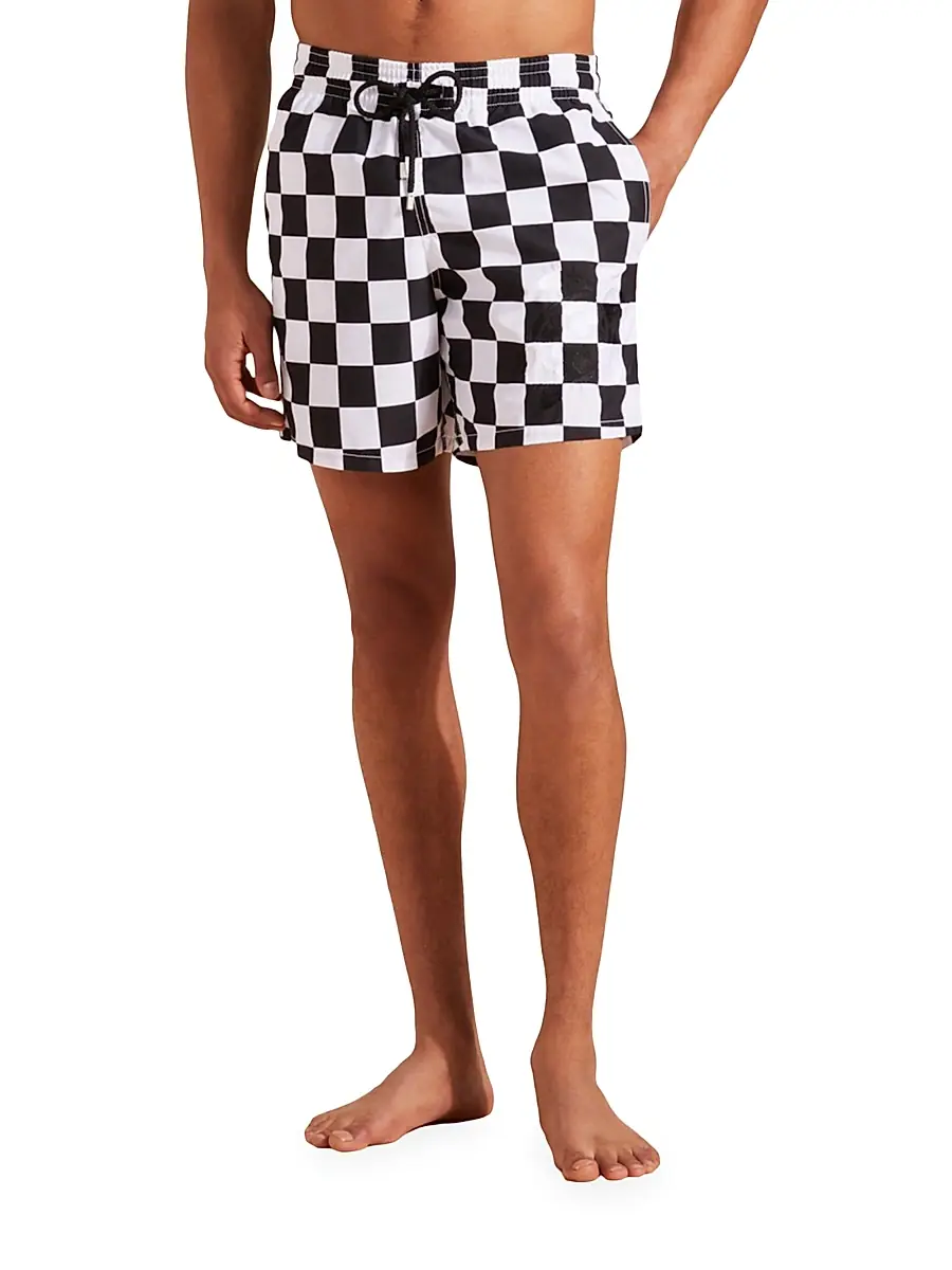 Vilebrequin Men's Damier Print Swim Trunks | Thumbnail 4 Vilebrequin Men's Damier Print Swim Trunks | Thumbnail 4