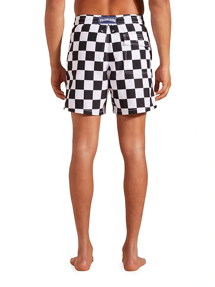 Vilebrequin Men's Damier Print Swim Trunks | Thumbnail 5 Vilebrequin Men's Damier Print Swim Trunks | Thumbnail 5