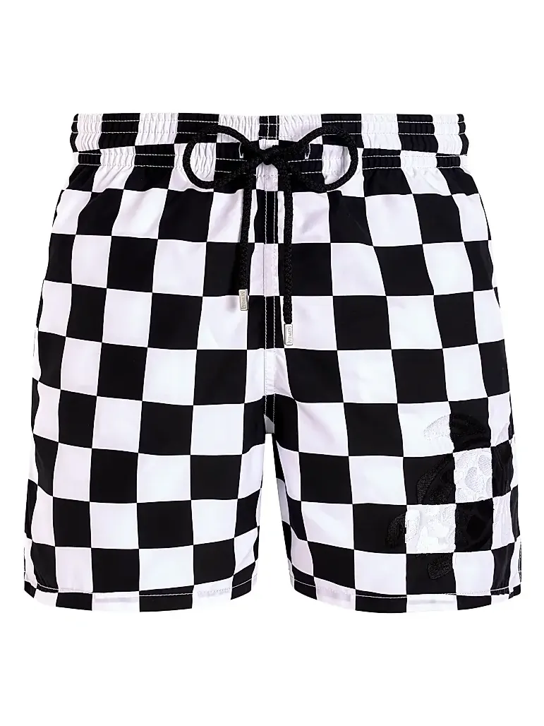 Men's Damier Print Swim Trunks Men's Damier Print Swim Trunks