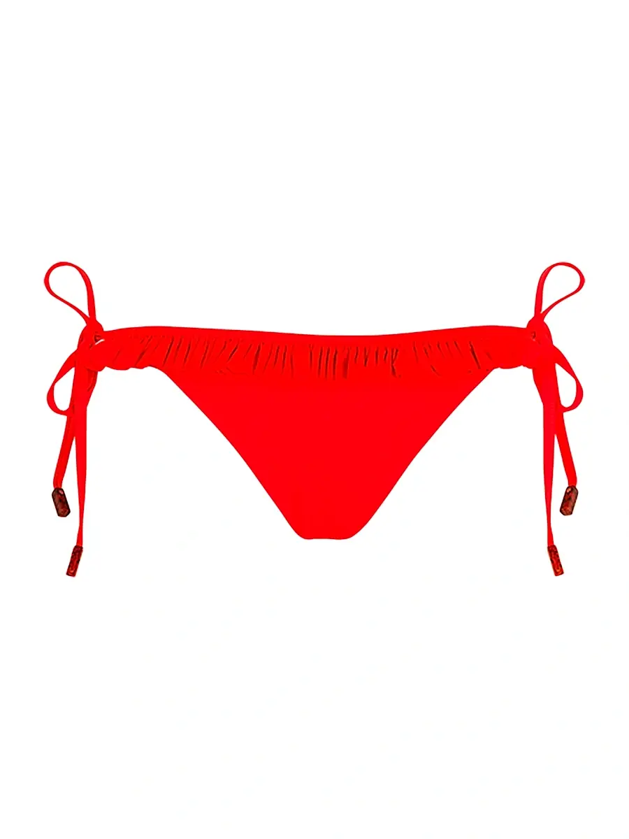 Vilebrequin Women's Ruffled Side-Tie Bikini Bottom - Coquelicot | Image 1 Vilebrequin Women's Ruffled Side-Tie Bikini Bottom - Coquelicot | Image 1