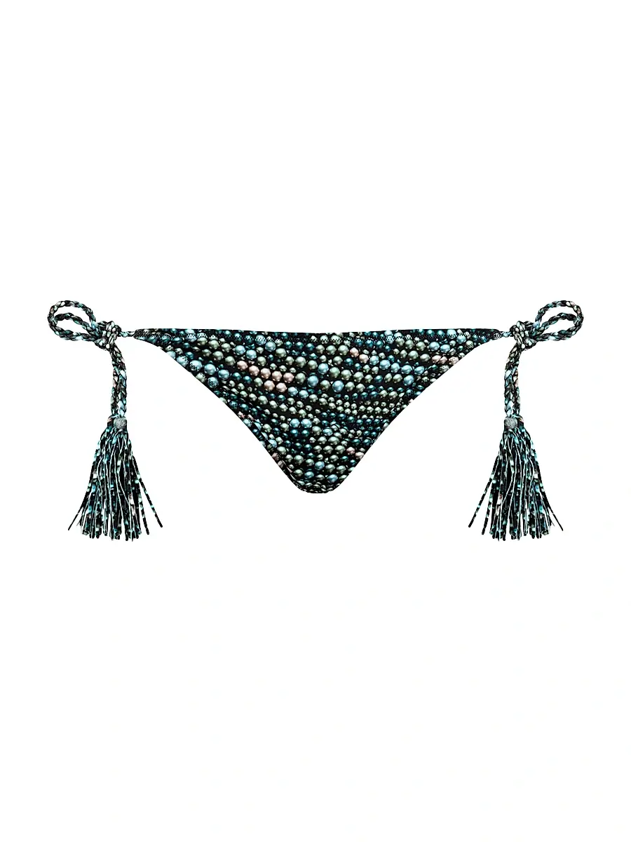 Vilebrequin Women's Abstract Side-Tie Bikini Bottom - Black Noir | Image 1 Vilebrequin Women's Abstract Side-Tie Bikini Bottom - Black Noir | Image 1