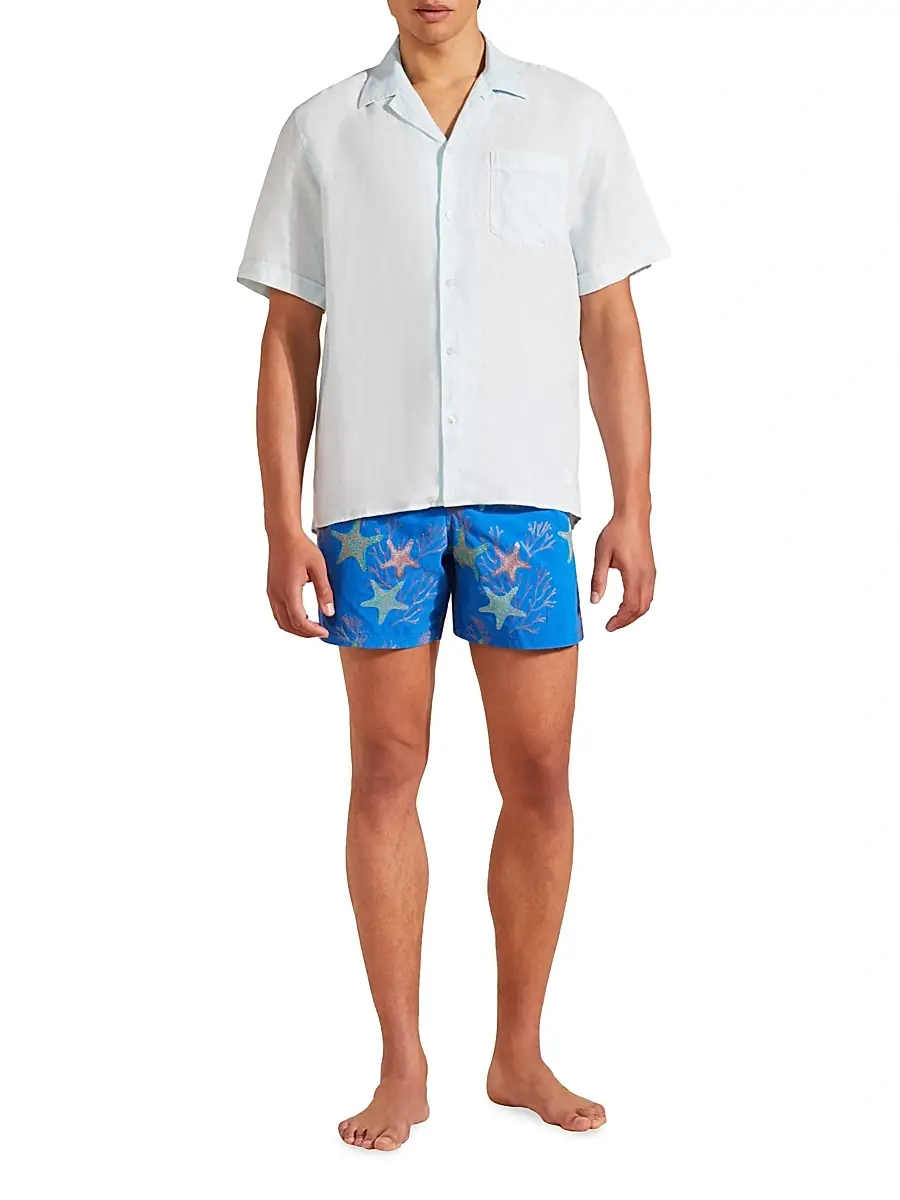 Vilebrequin Men's Linen Camp Shirt | Thumbnail 2 Vilebrequin Men's Linen Camp Shirt | Thumbnail 2