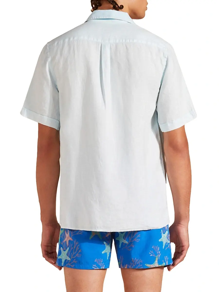 Vilebrequin Men's Linen Camp Shirt | Thumbnail 5 Vilebrequin Men's Linen Camp Shirt | Thumbnail 5