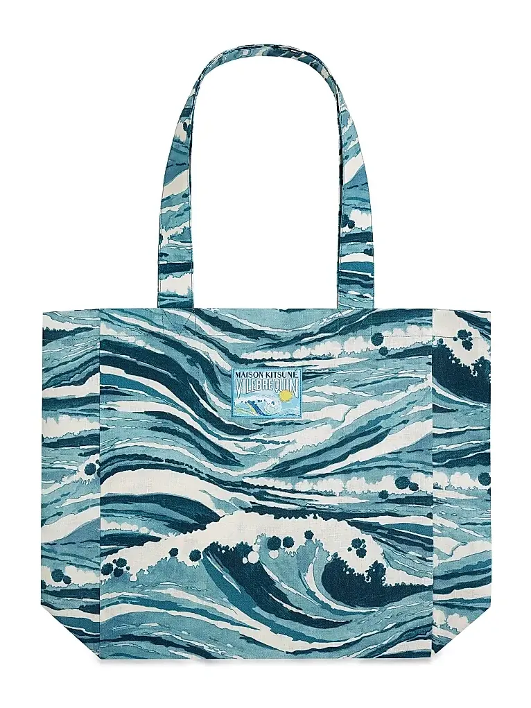 Men's x Maison Kitsuné Balade Wave Cotton Tote Bag
