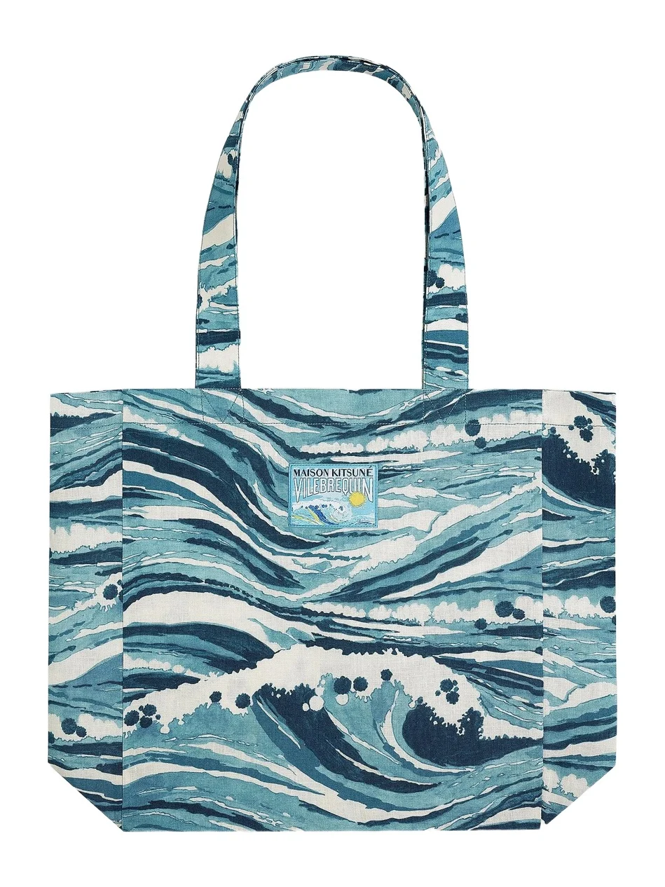 Men's x Maison Kitsuné Balade Wave Cotton Tote Bag