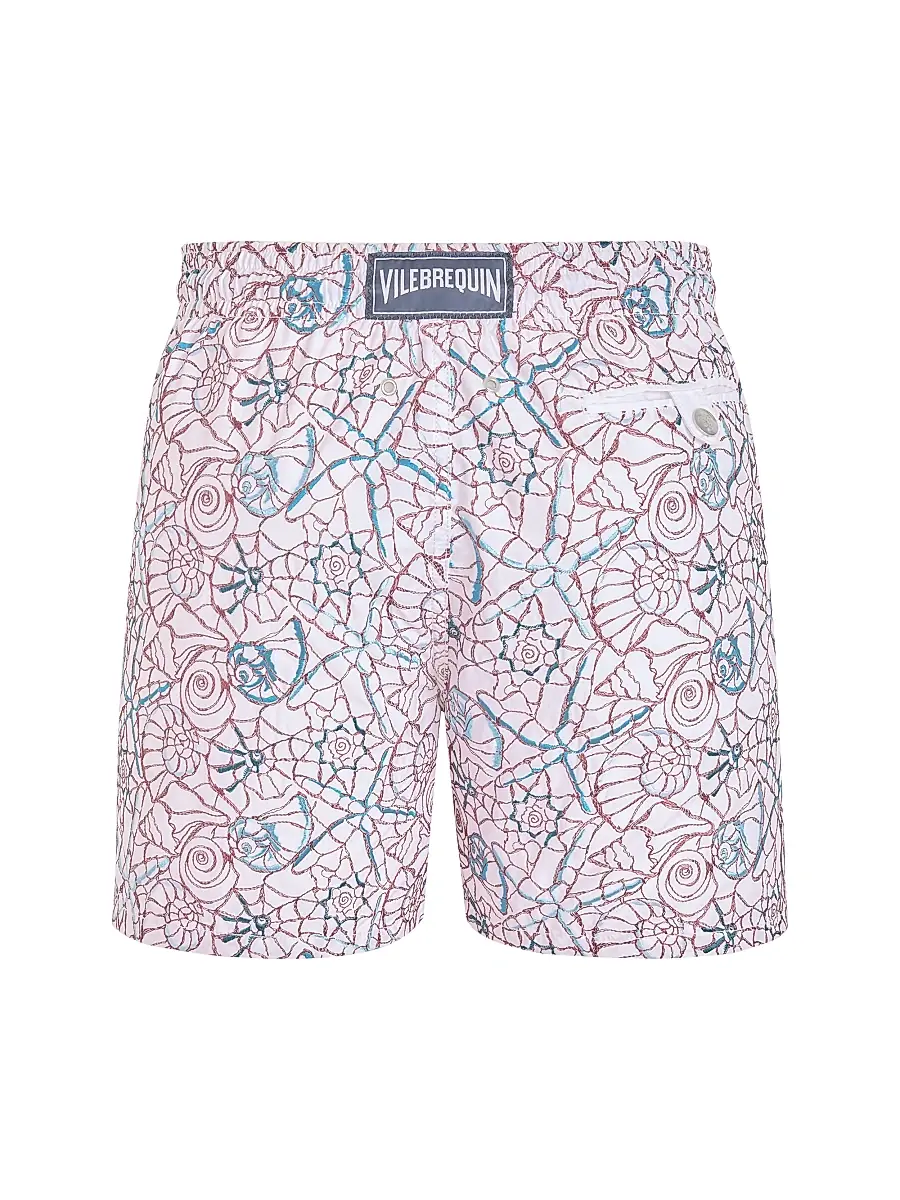 Vilebrequin Men's Noumea Sea Embroidered Swim Trunks | Thumbnail 3 Vilebrequin Men's Noumea Sea Embroidered Swim Trunks | Thumbnail 3