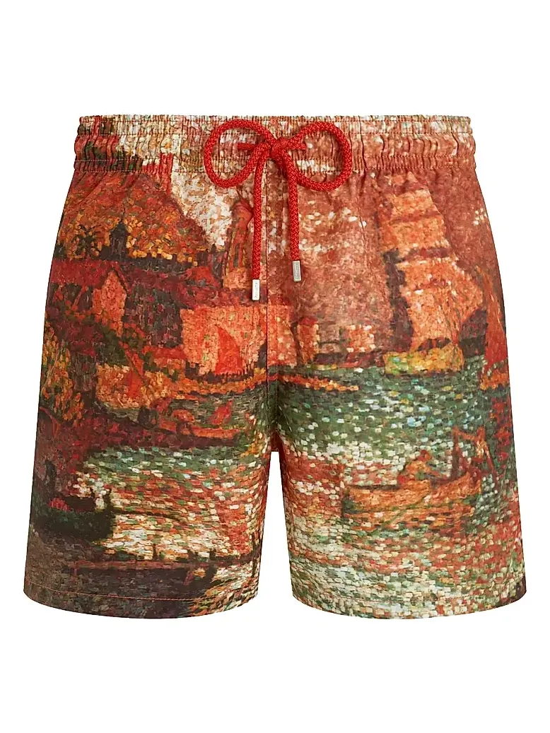 Vilebrequin Men's x Paul Signac Sortie Port Swim Trunks