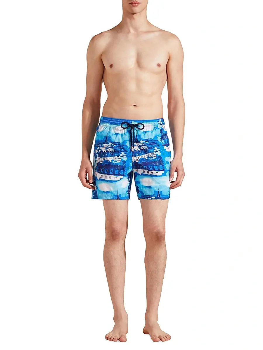 Vilebrequin Men's Paris Printed Swim Trunks | Thumbnail 2 Vilebrequin Men's Paris Printed Swim Trunks | Thumbnail 2