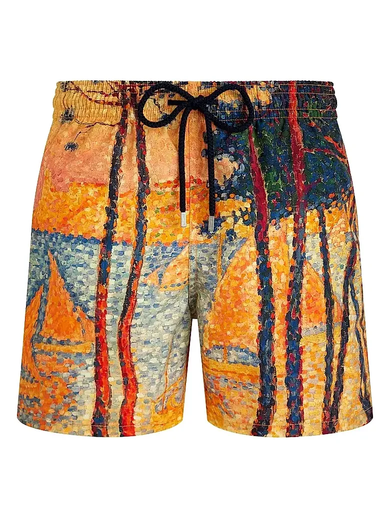 Men's x Paul Signac Voile & Pins Printed Swim Trunks Men's x Paul Signac Voile & Pins Printed Swim Trunks