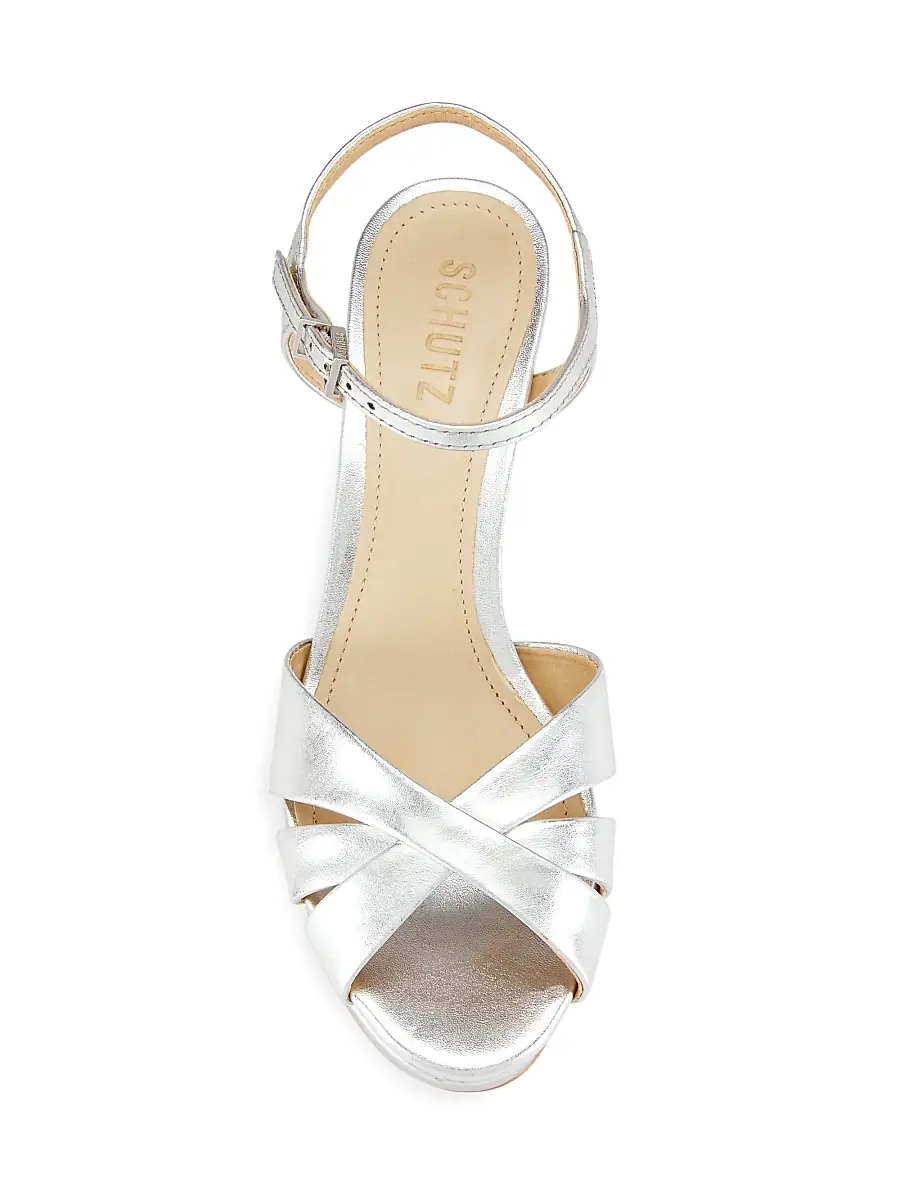 Schutz Women's Keefa Metallic Leather Platform Sandals | Thumbnail 5 Schutz Women's Keefa Metallic Leather Platform Sandals | Thumbnail 5