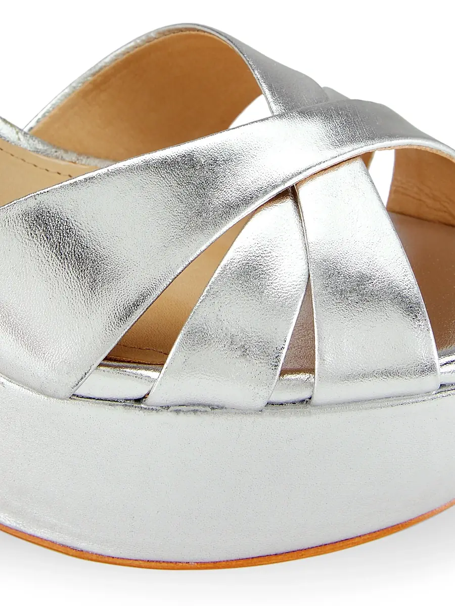 Schutz Women's Keefa Metallic Leather Platform Sandals | Thumbnail 6 Schutz Women's Keefa Metallic Leather Platform Sandals | Thumbnail 6