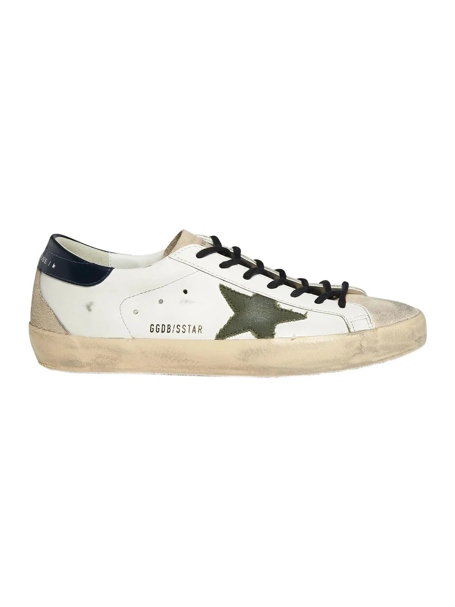 Golden Goose Men's Super Star Leather & Suede Sneakers - White Seed Pearl Green Blue