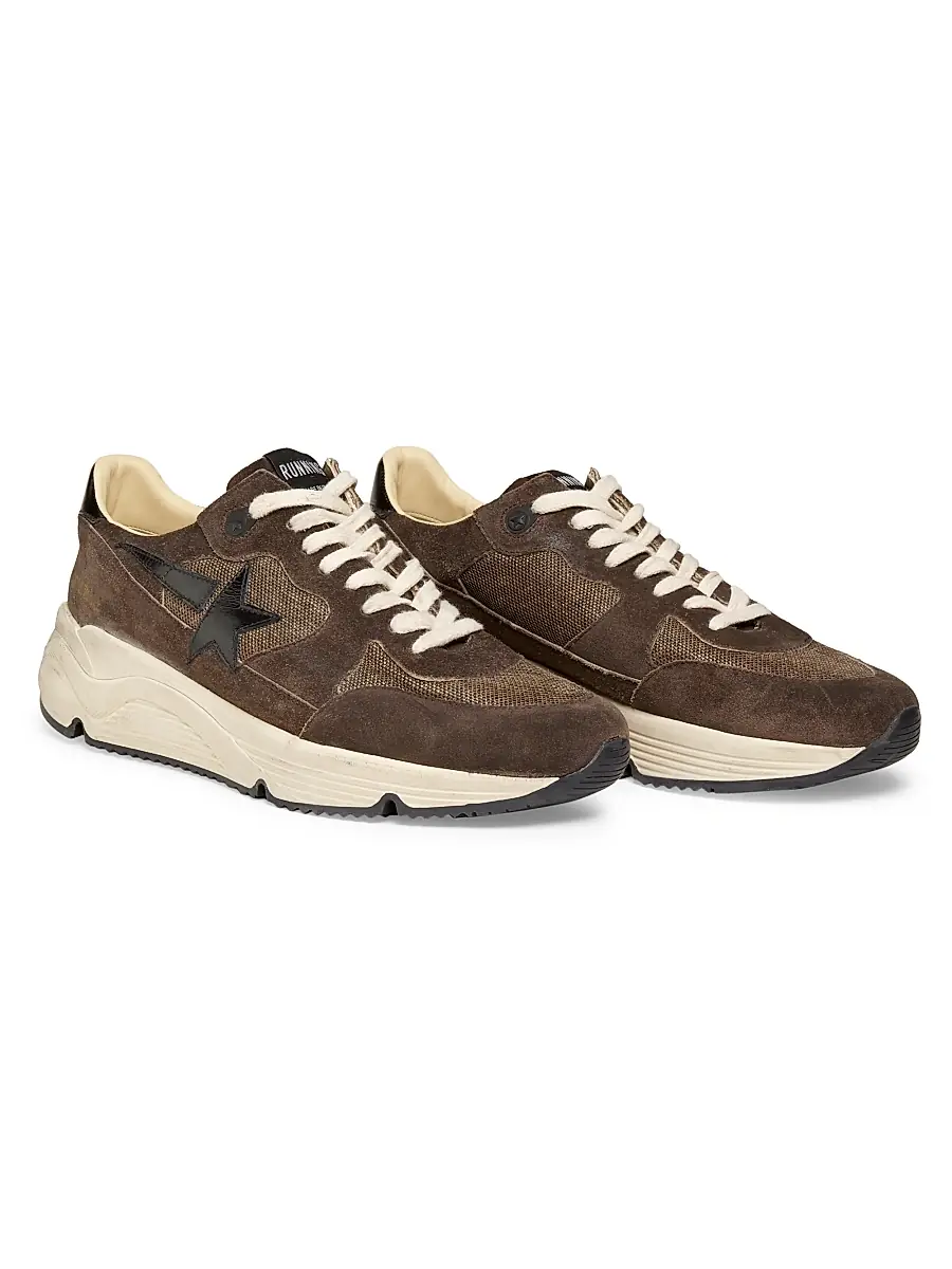 Golden Goose Men's Running Sole Leopard-Star Leather Sneakers | Thumbnail 2