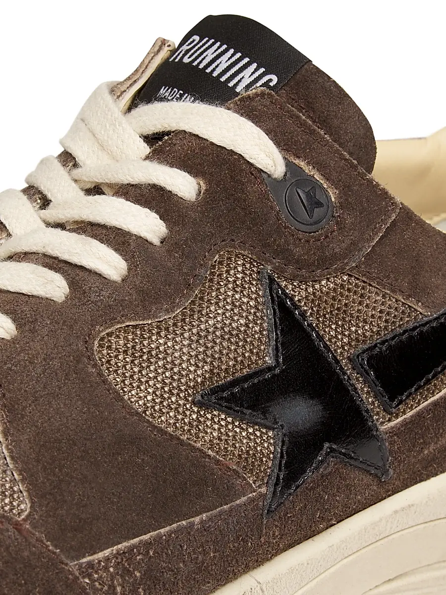 Golden Goose Men's Running Sole Leopard-Star Leather Sneakers | Thumbnail 5