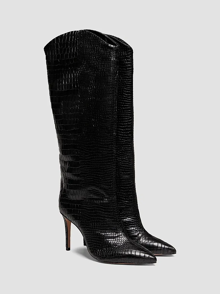 Schutz Women's Maryana 90MM Croc-Embossed Leather Stiletto Boots | Thumbnail 2 Schutz Women's Maryana 90MM Croc-Embossed Leather Stiletto Boots | Thumbnail 2