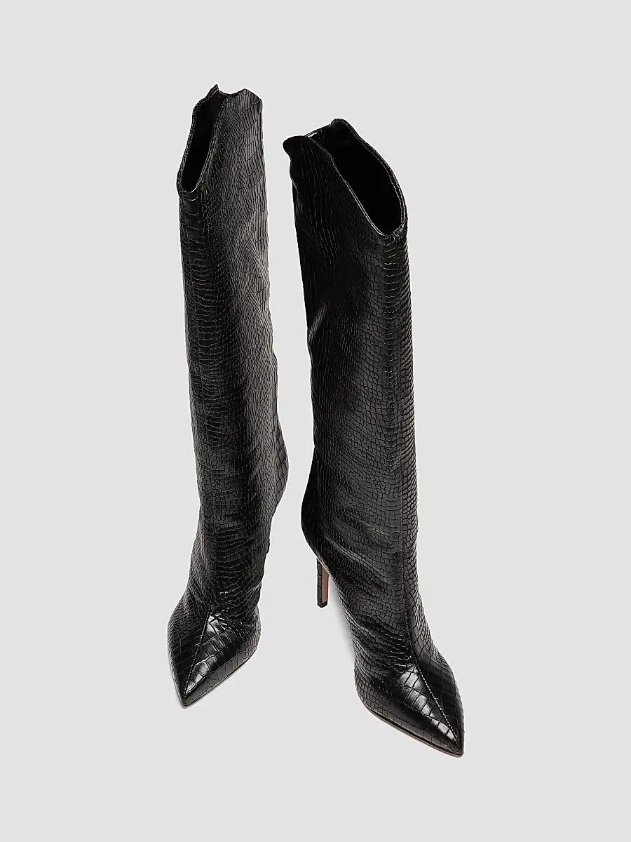 Schutz Women's Maryana 90MM Croc-Embossed Leather Stiletto Boots | Thumbnail 4 Schutz Women's Maryana 90MM Croc-Embossed Leather Stiletto Boots | Thumbnail 4