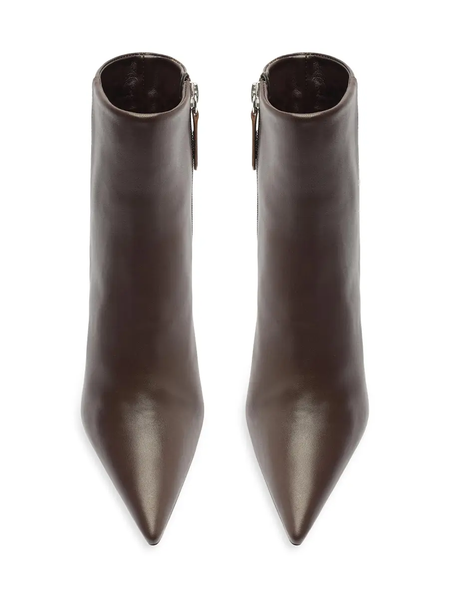 Schutz Women's Mikki 85MM Leather Stiletto Booties - Dark Chocolate | Thumbnail 9 Schutz Women's Mikki 85MM Leather Stiletto Booties - Dark Chocolate | Thumbnail 9