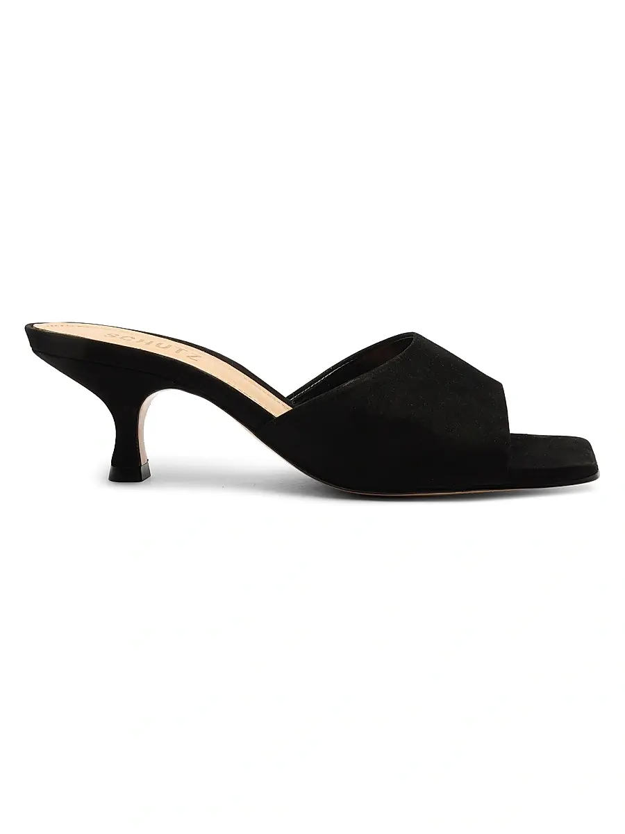 Schutz Women's Dethalia 65MM Suede Sandals - Black | Image 1 Schutz Women's Dethalia 65MM Suede Sandals - Black | Image 1