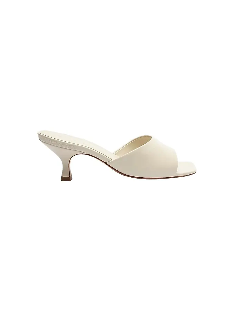 Schutz Women's Dethalia 63MM Leather Sandals - Pearl | Image 1 Schutz Women's Dethalia 63MM Leather Sandals - Pearl | Image 1