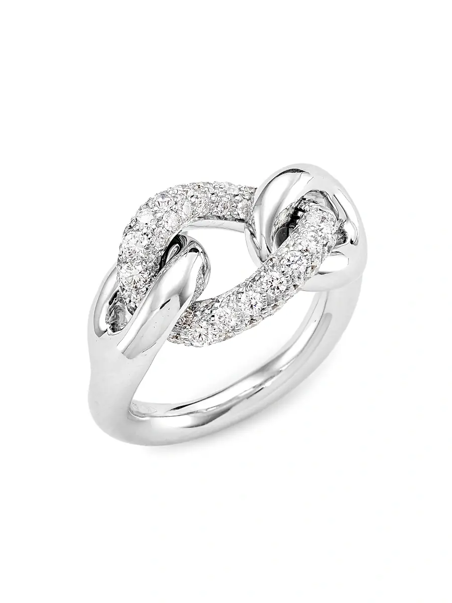 Pomellato Women's Catene 18K White Gold & Diamond Ring - White Gold | Image 1 Pomellato Women's Catene 18K White Gold & Diamond Ring - White Gold | Image 1