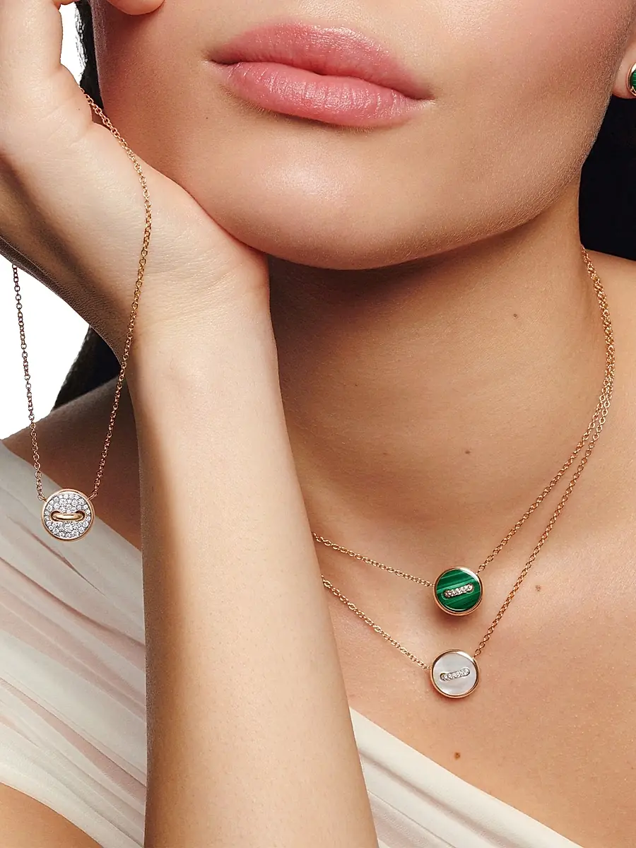 Pomellato Women's Pom Pom Dot 18K Rose Gold, Mother-Of-Pearl & 0.05 TCW Diamond Button Pendant Necklace - Rose Gold | Thumbnail 2