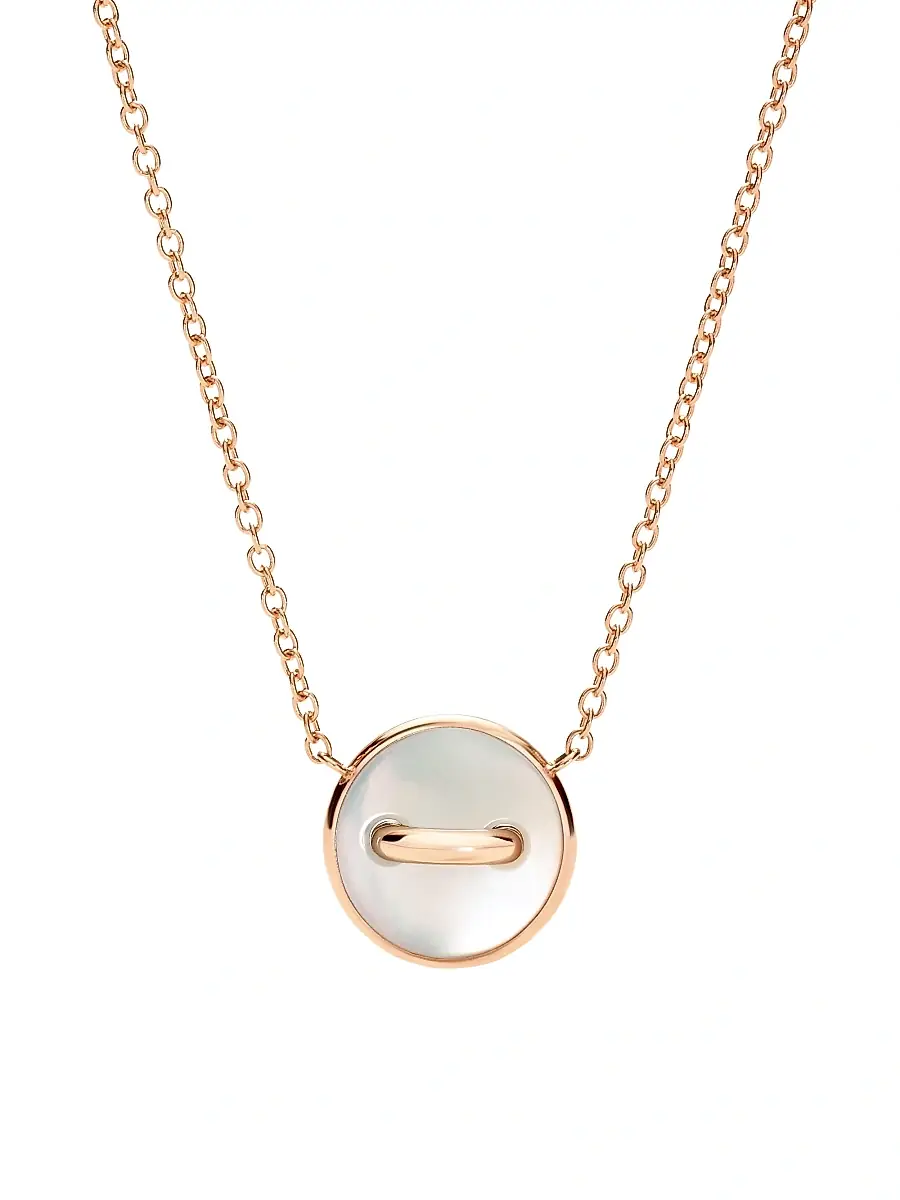 Pomellato Women's Pom Pom Dot 18K Rose Gold, Mother-Of-Pearl & 0.05 TCW Diamond Button Pendant Necklace - Rose Gold | Thumbnail 4