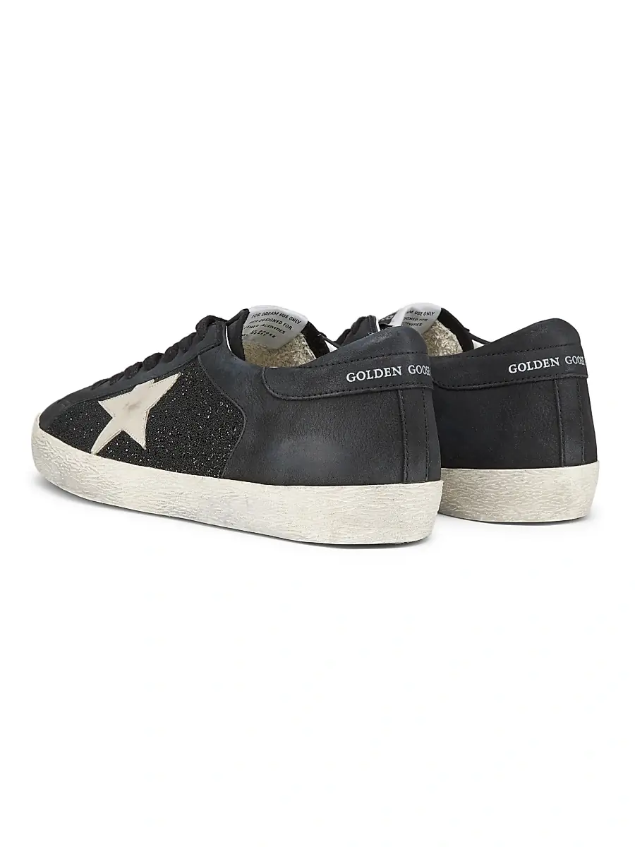 Golden Goose Men's Super Star Crystal-Embellished Leather Sneakers | Thumbnail 3 Golden Goose Men's Super Star Crystal-Embellished Leather Sneakers | Thumbnail 3
