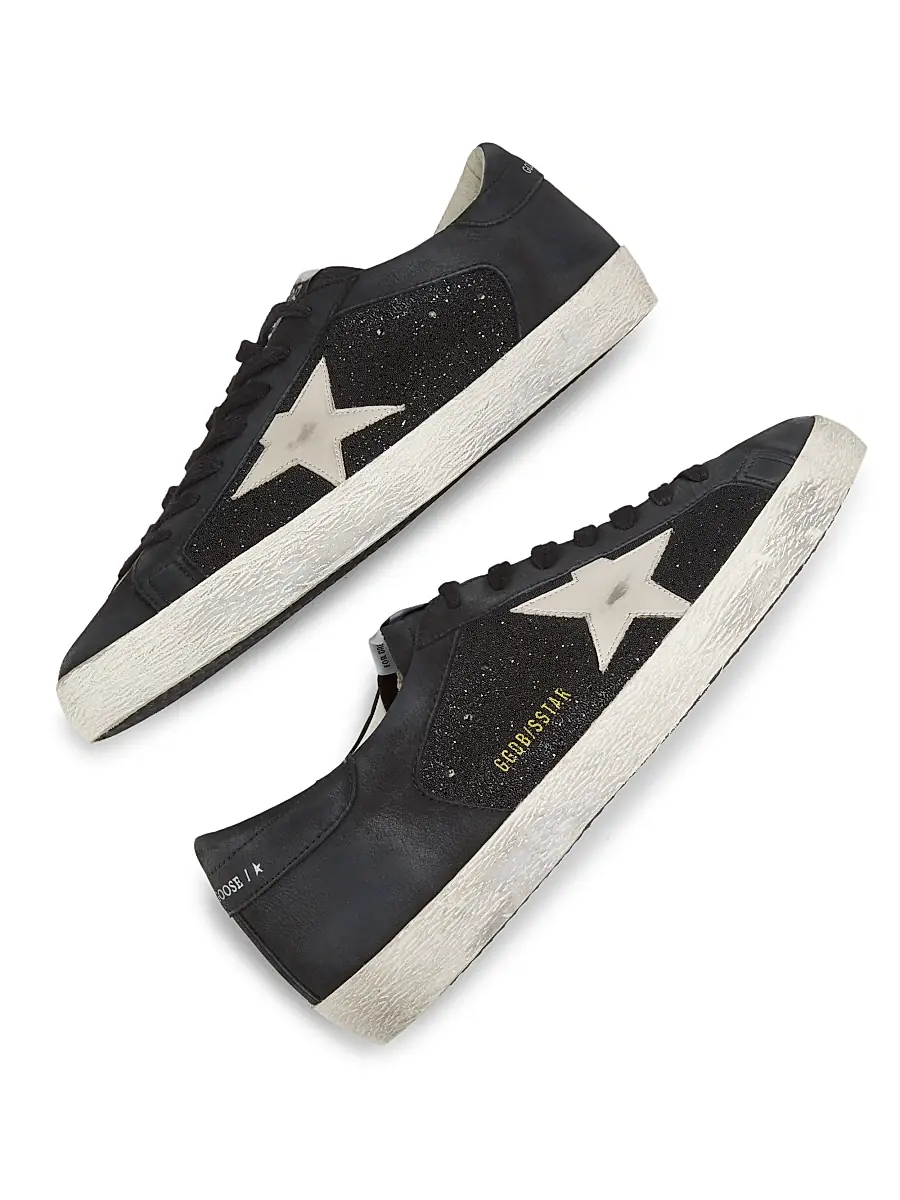 Golden Goose Men's Super Star Crystal-Embellished Leather Sneakers | Thumbnail 6 Golden Goose Men's Super Star Crystal-Embellished Leather Sneakers | Thumbnail 6
