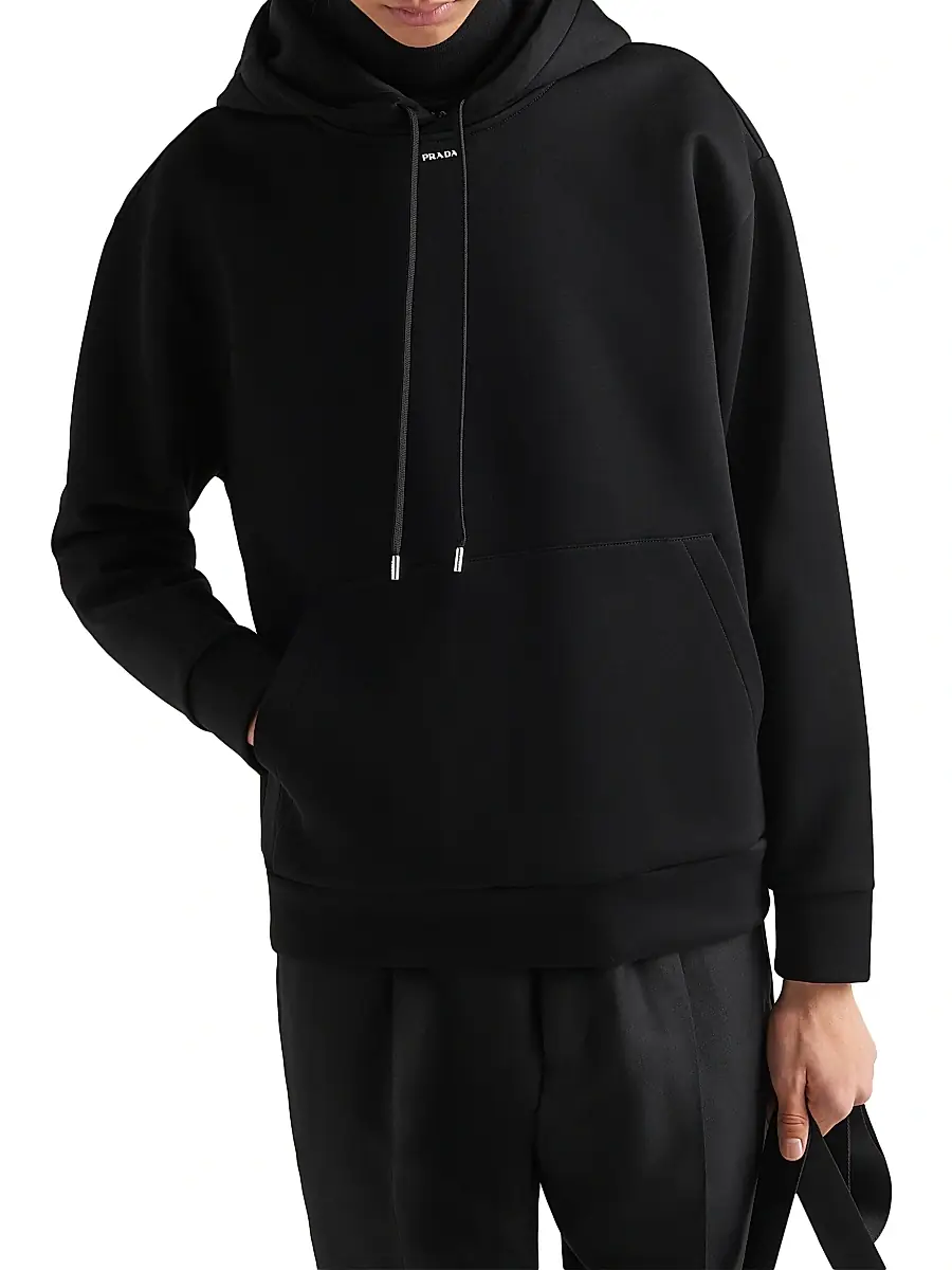 Prada Men's Technical Cotton Hoodie | Thumbnail 3 Prada Men's Technical Cotton Hoodie | Thumbnail 3