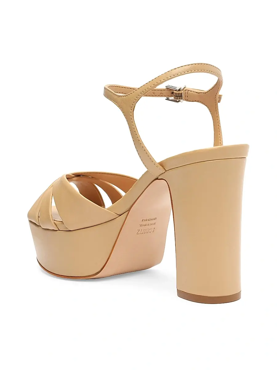 Schutz Women's Keefa 100MM Leather Platform Sandals | Thumbnail 3 Schutz Women's Keefa 100MM Leather Platform Sandals | Thumbnail 3