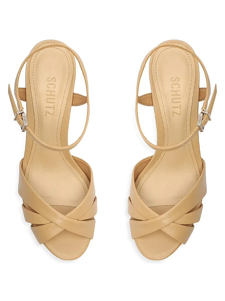 Schutz Women's Keefa 100MM Leather Platform Sandals | Thumbnail 4 Schutz Women's Keefa 100MM Leather Platform Sandals | Thumbnail 4