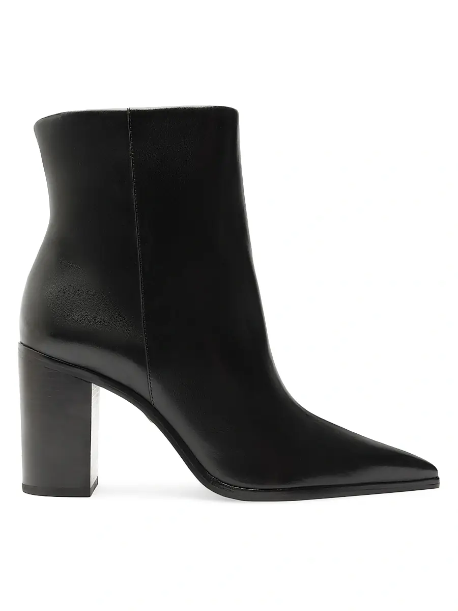 Schutz Women's Mikki 85MM Block-Heel Leather Booties - Black | Image 1 Schutz Women's Mikki 85MM Block-Heel Leather Booties - Black | Image 1