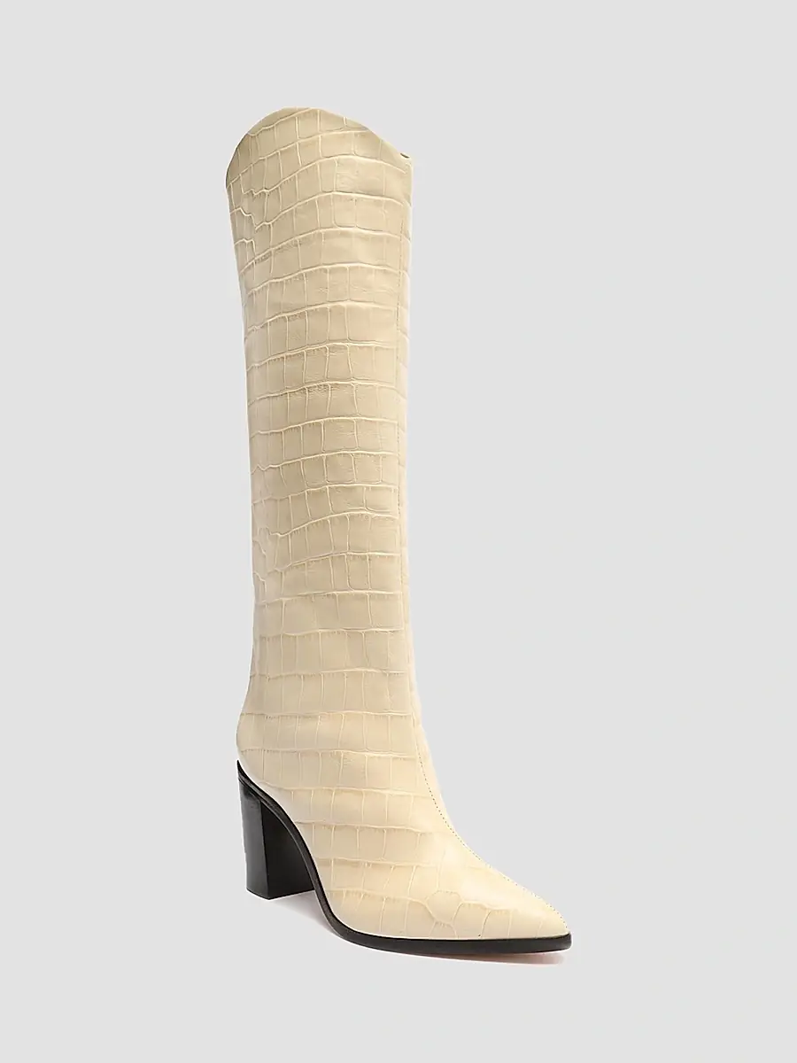 Schutz Women's Maryana Croc-Embossed Leather Boots | Thumbnail 2 Schutz Women's Maryana Croc-Embossed Leather Boots | Thumbnail 2