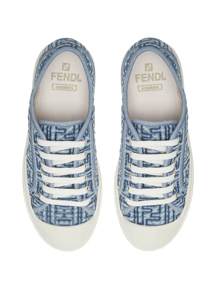 Fendi Women's Domino Low-Top Sneakers - Blue | Thumbnail 3 Fendi Women's Domino Low-Top Sneakers - Blue | Thumbnail 3
