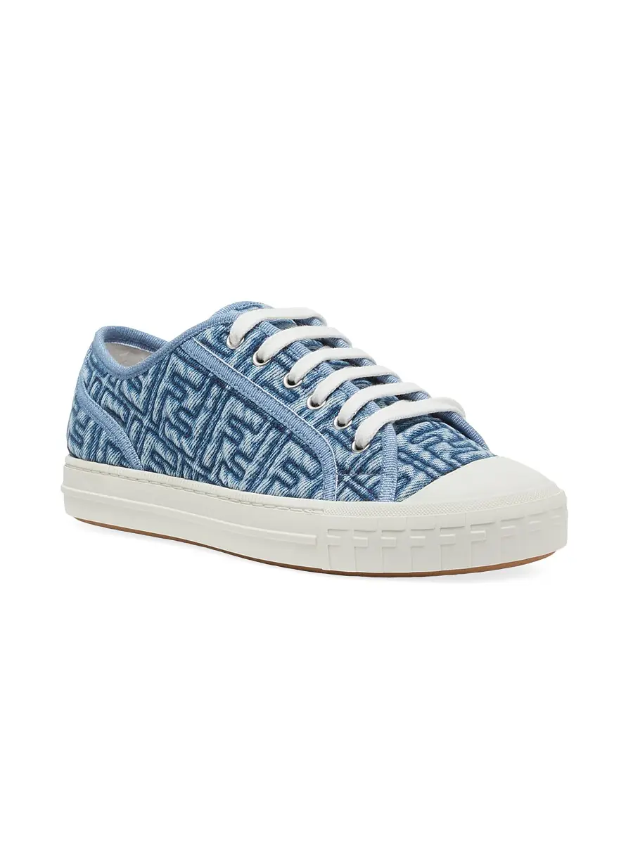Fendi Women's Domino Low-Top Sneakers - Blue | Image 1 Fendi Women's Domino Low-Top Sneakers - Blue | Image 1