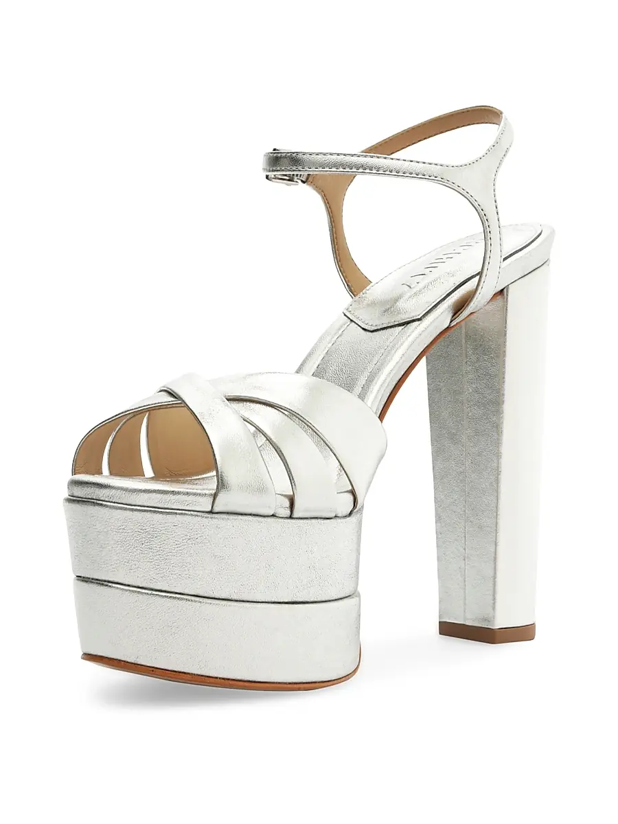 Schutz Women's Keefa 140MM Metallic Leather Platform Sandals | Thumbnail 5 Schutz Women's Keefa 140MM Metallic Leather Platform Sandals | Thumbnail 5