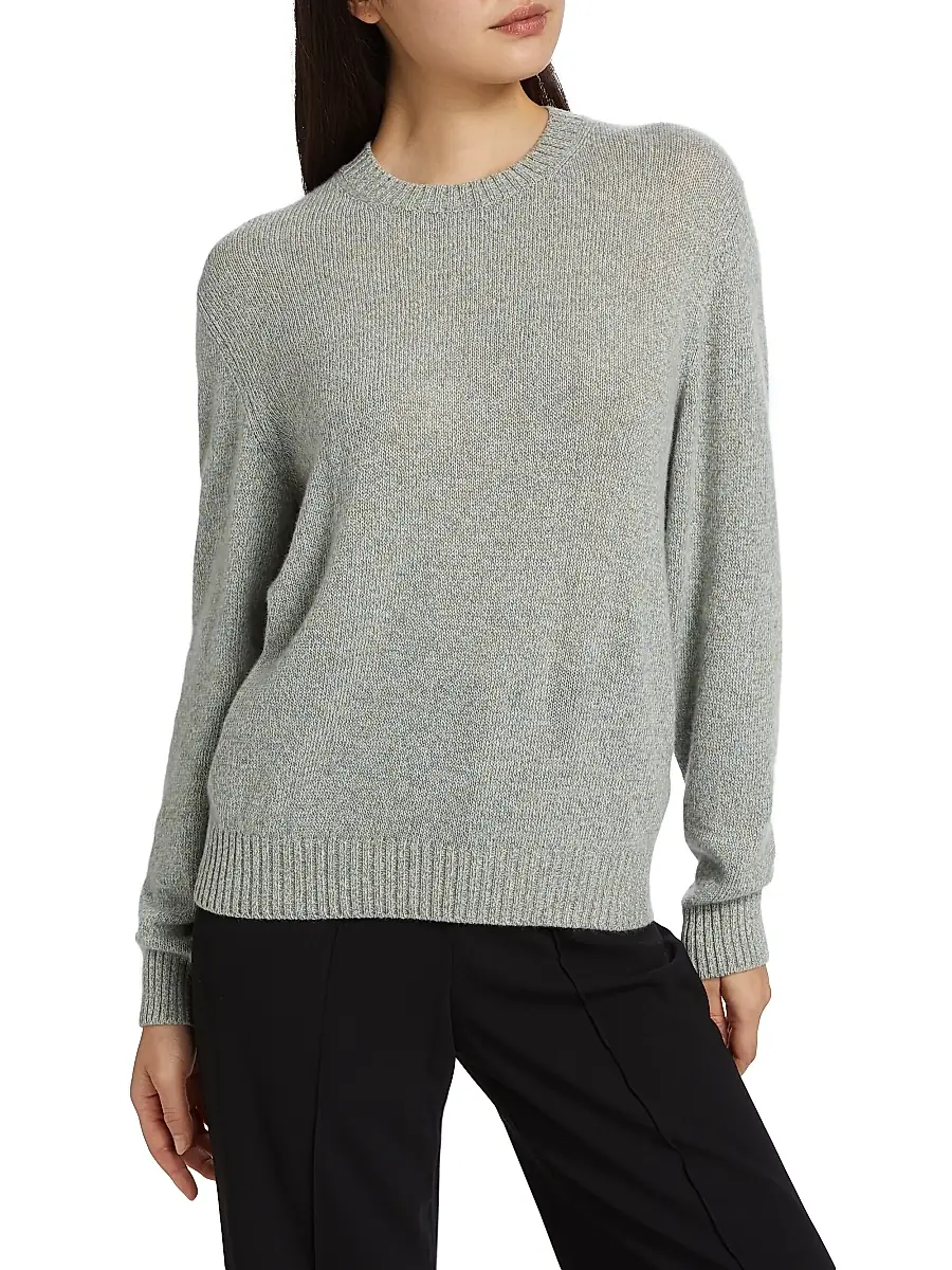 Loro Piana Women's Cellio Cashmere Crewneck Sweater - White Snow Star Dust | Thumbnail 2