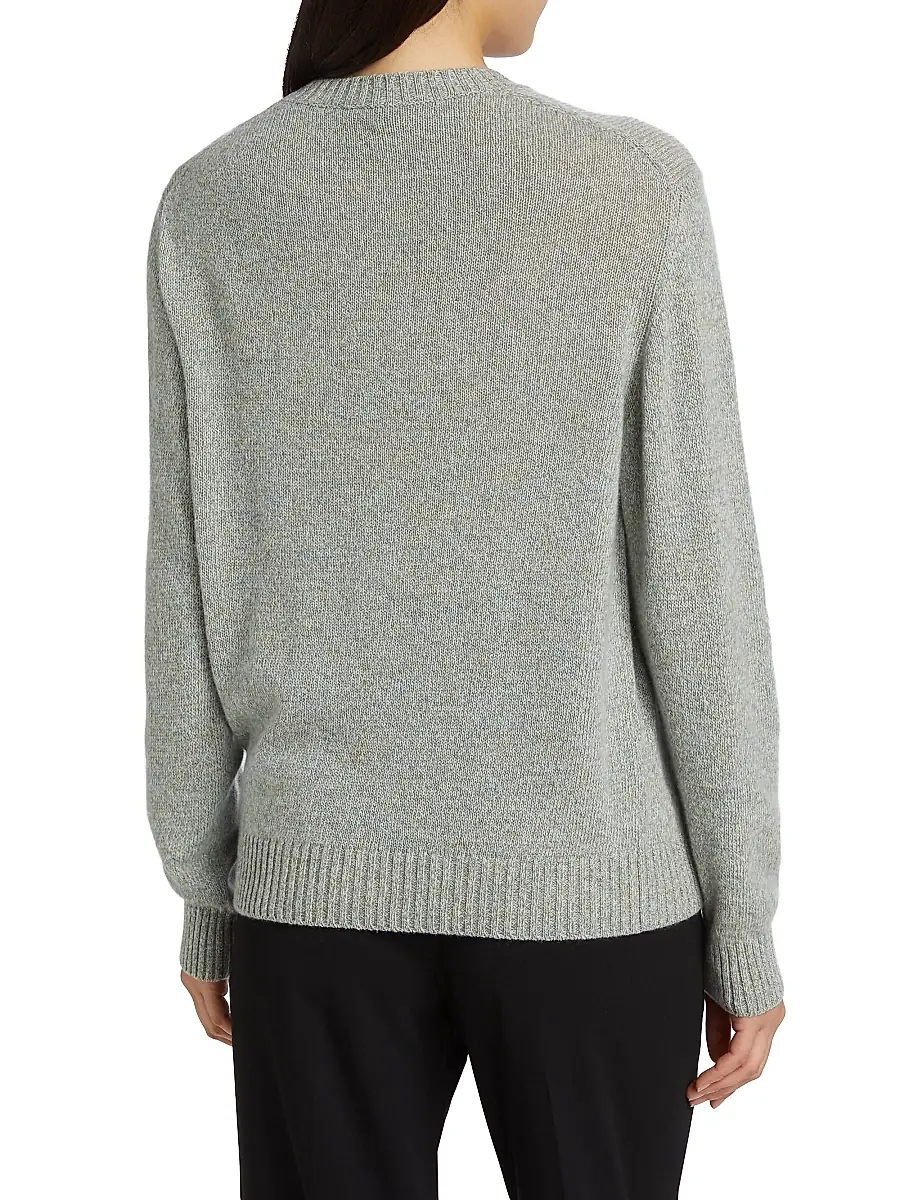Loro Piana Women's Cellio Cashmere Crewneck Sweater - White Snow Star Dust | Thumbnail 4