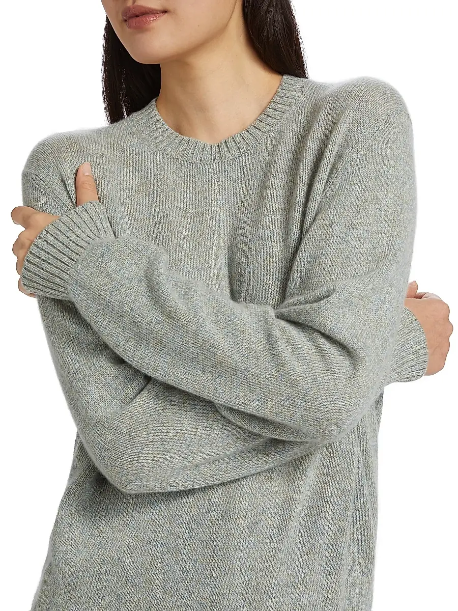 Loro Piana Women's Cellio Cashmere Crewneck Sweater - White Snow Star Dust | Thumbnail 5