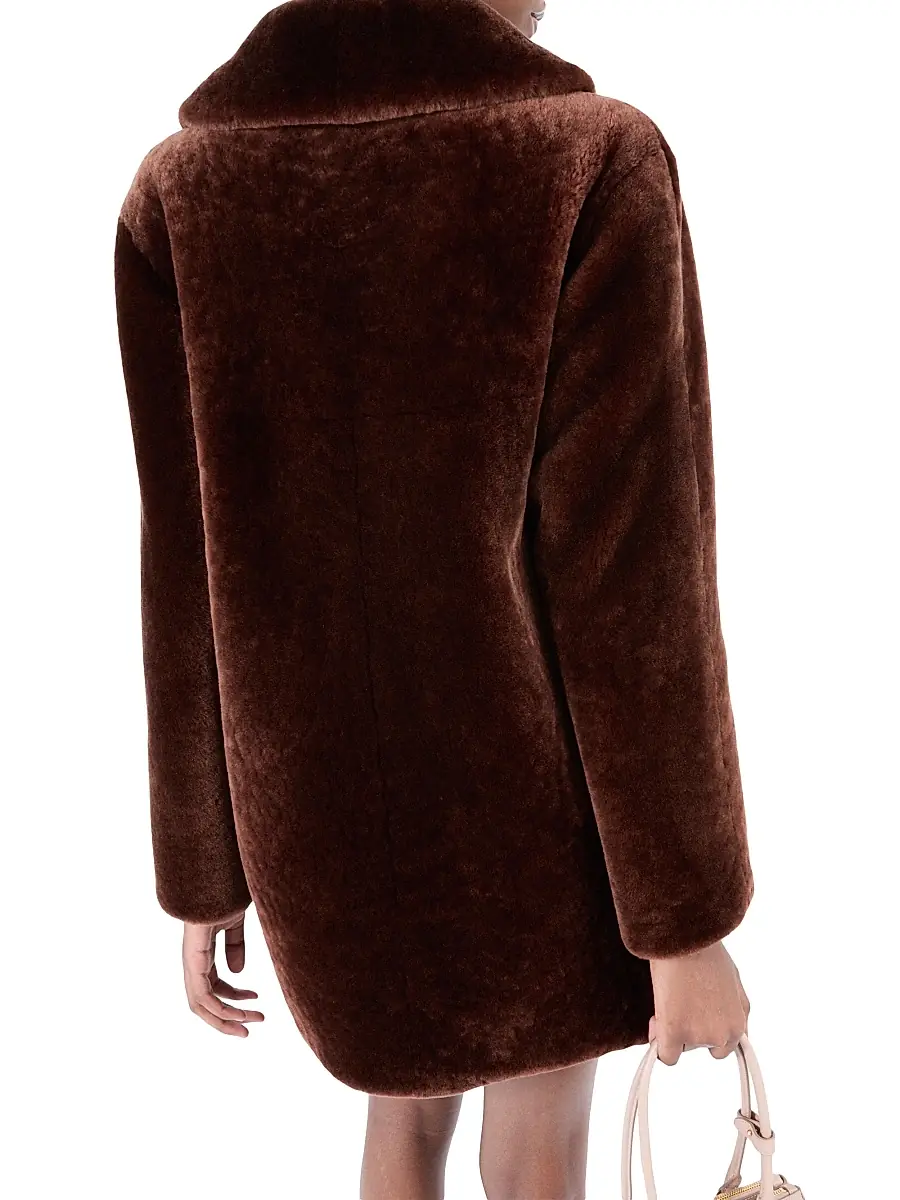 Prada Women's Shearling Caban Jacket - Brown | Thumbnail 6 Prada Women's Shearling Caban Jacket - Brown | Thumbnail 6