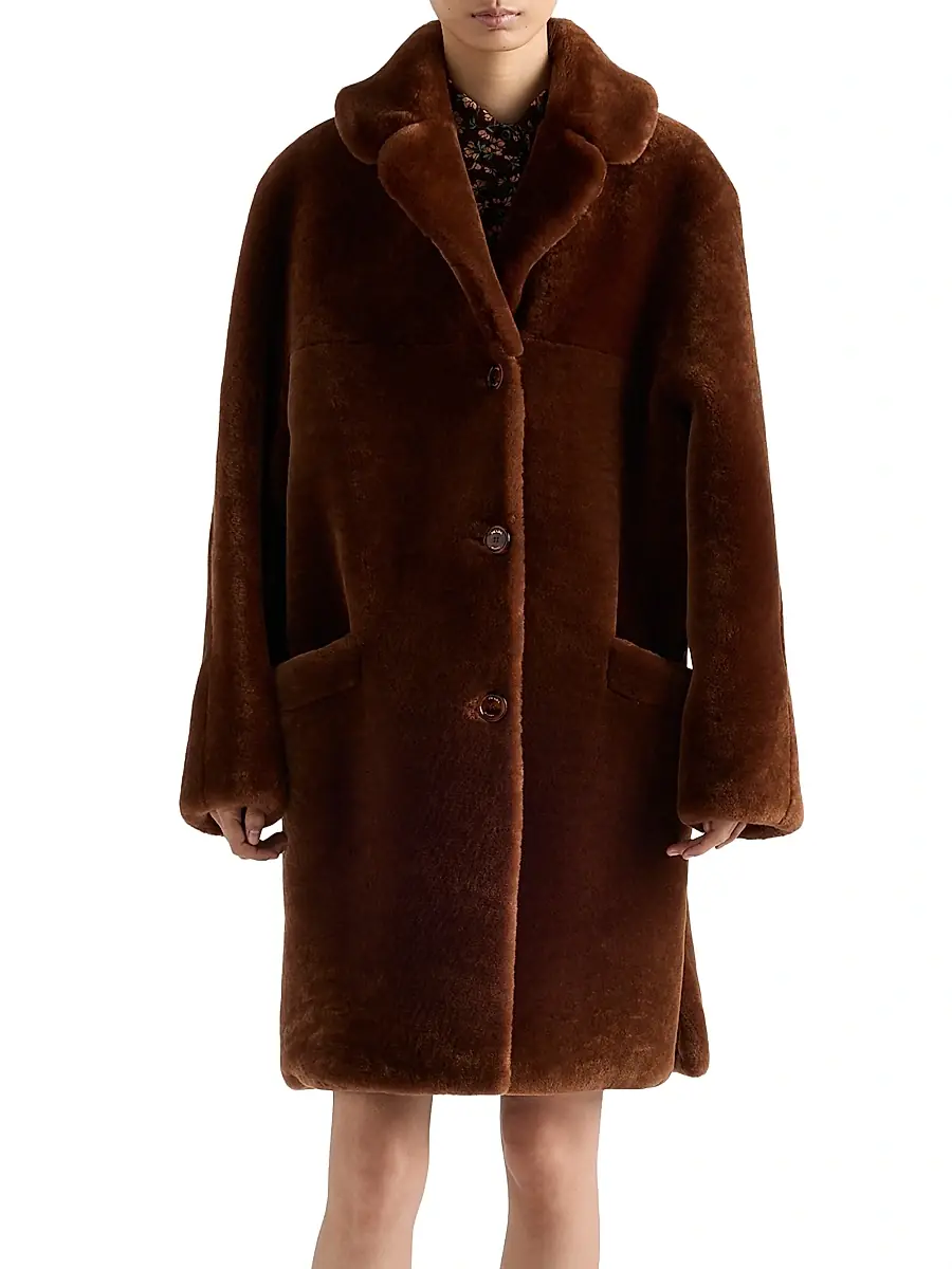 Prada Women's Shearling Coat - Brown | Thumbnail 2 Prada Women's Shearling Coat - Brown | Thumbnail 2