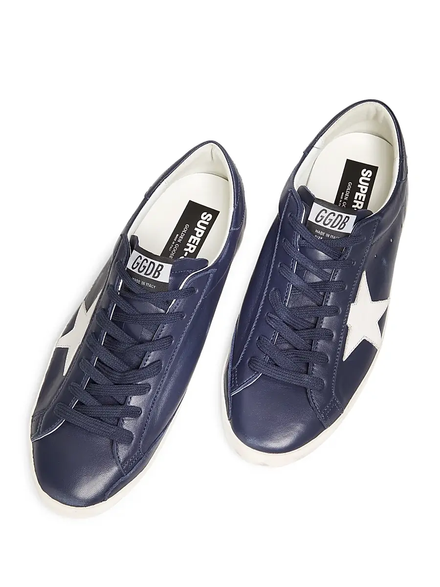 Golden Goose Unisex Super Star Leather Low-Top Sneakers | Thumbnail 4