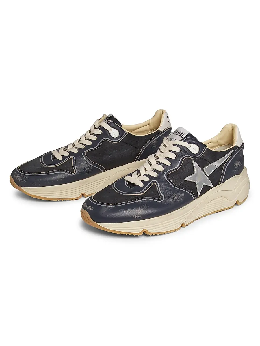 Golden Goose Unisex Running Sole Leather-Trimmed Sneakers | Thumbnail 2 Golden Goose Unisex Running Sole Leather-Trimmed Sneakers | Thumbnail 2