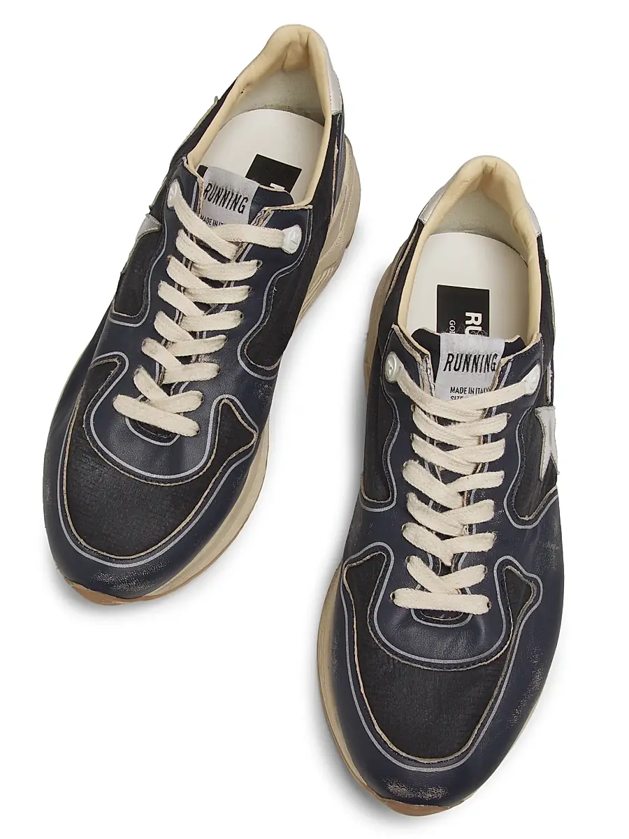 Golden Goose Unisex Running Sole Leather-Trimmed Sneakers | Thumbnail 4 Golden Goose Unisex Running Sole Leather-Trimmed Sneakers | Thumbnail 4