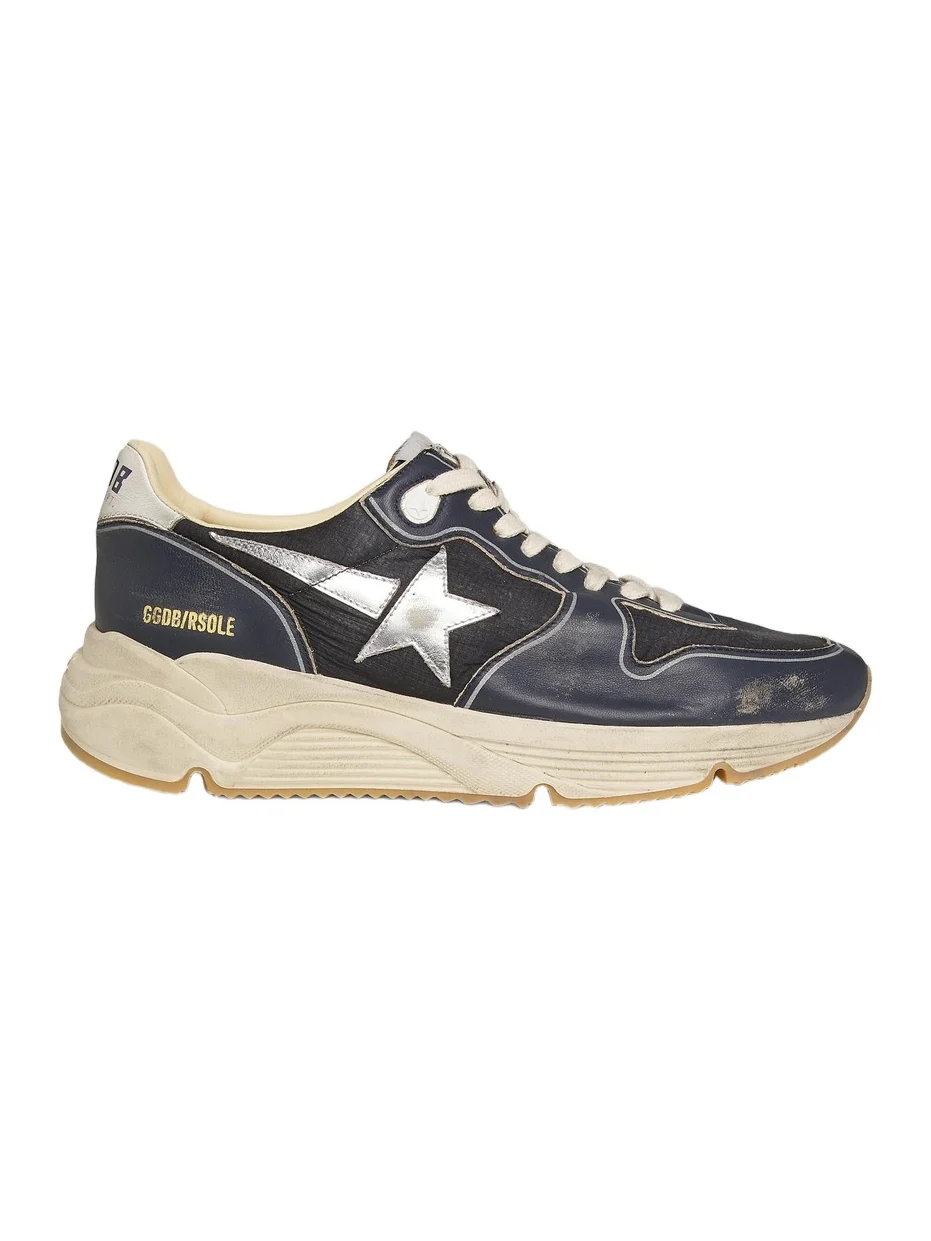 Golden Goose Unisex Running Sole Leather-Trimmed Sneakers