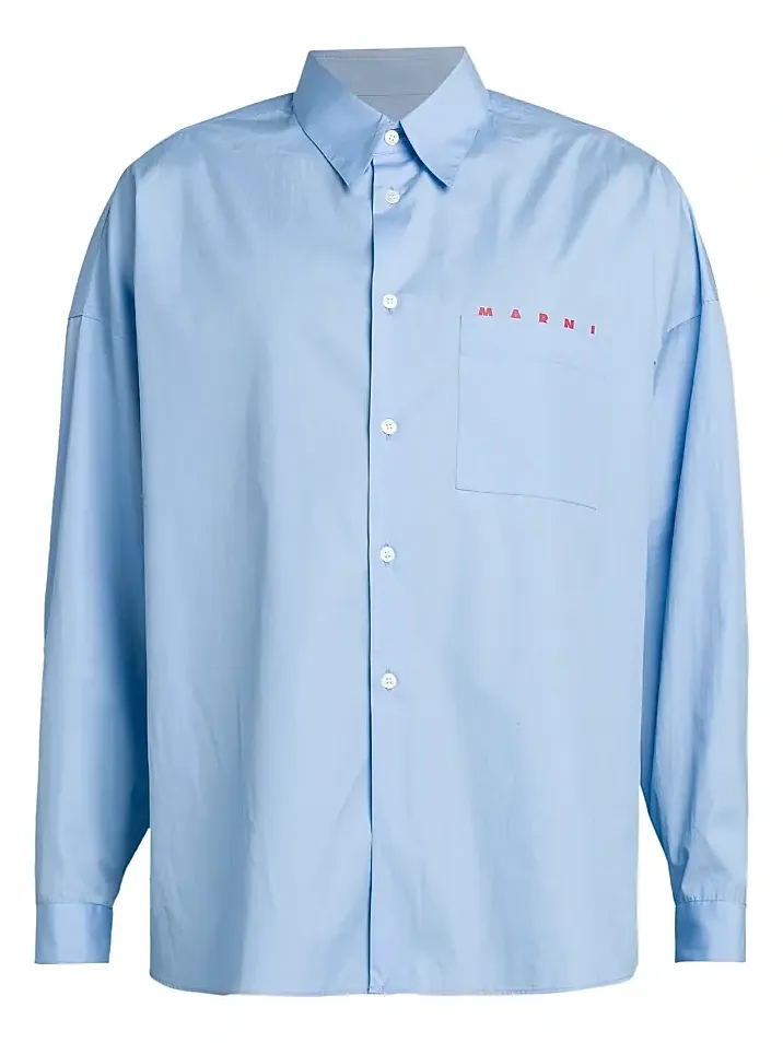 Marni Men's Logo Poplin Button-Up Shirt