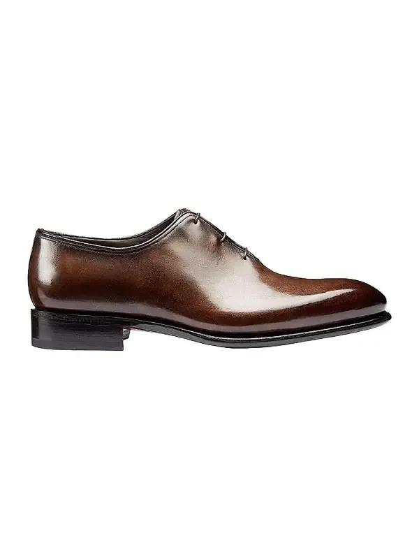 Men's Polished Leather Wholecut Oxfords