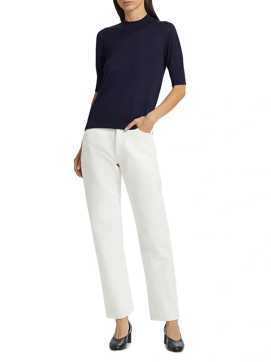 Jil Sander Women's Wool & Cashmere-Blend Rib-Knit Trim Sweater | Thumbnail 2 Jil Sander Women's Wool & Cashmere-Blend Rib-Knit Trim Sweater | Thumbnail 2