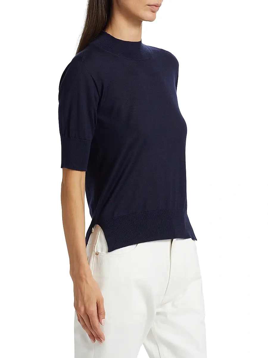 Jil Sander Women's Wool & Cashmere-Blend Rib-Knit Trim Sweater | Thumbnail 4 Jil Sander Women's Wool & Cashmere-Blend Rib-Knit Trim Sweater | Thumbnail 4