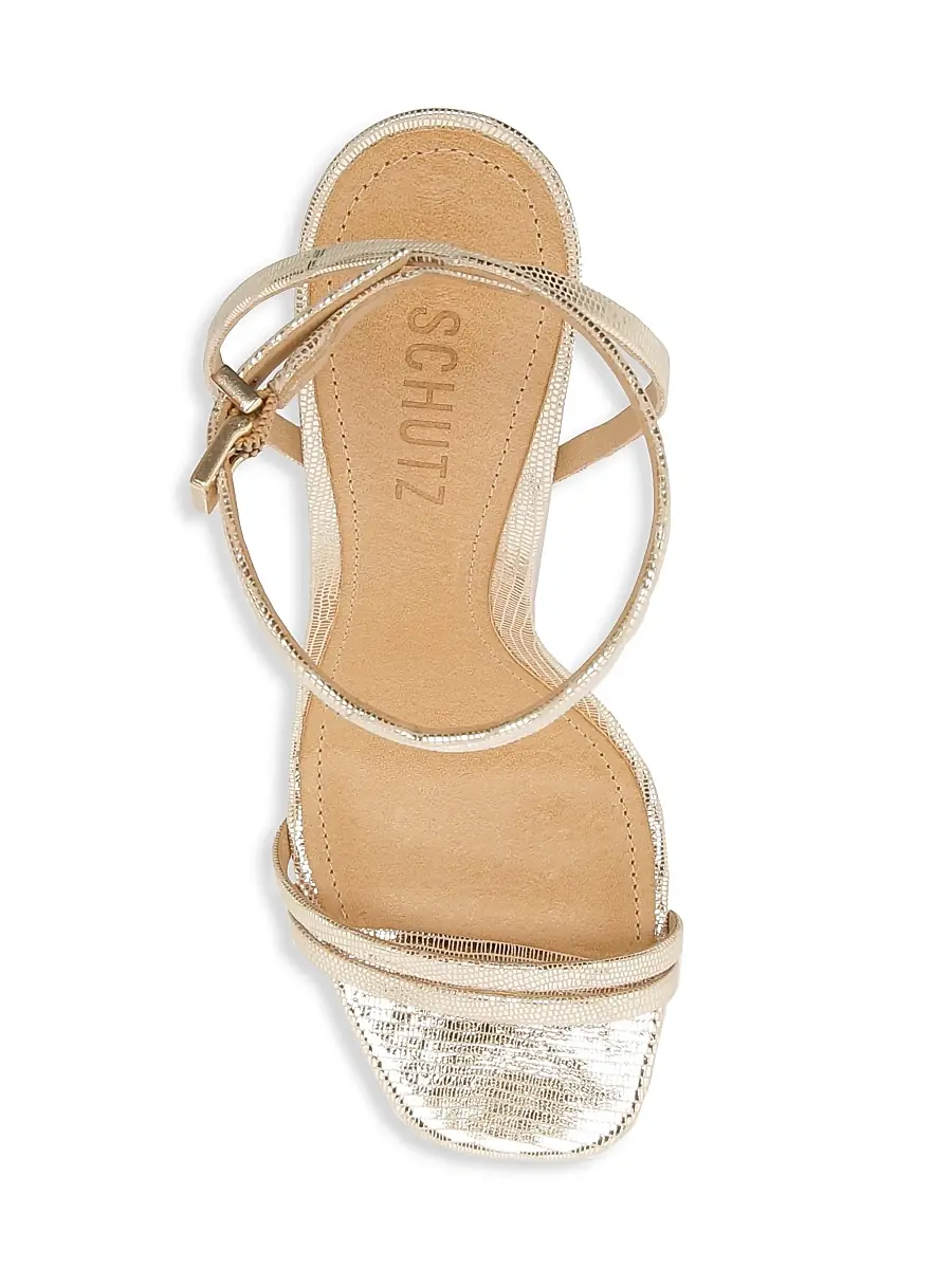 Schutz Women's Altina Metallic Embossed Leather Sandals | Thumbnail 5 Schutz Women's Altina Metallic Embossed Leather Sandals | Thumbnail 5